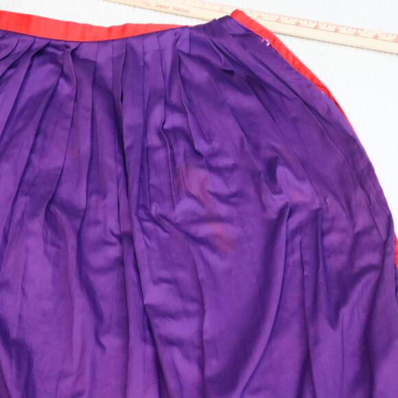 Miss O by Oscar de la Renta Cotton Skirt Purple Red VTG Size 6 (Runs Small) - Picture 6 of 9